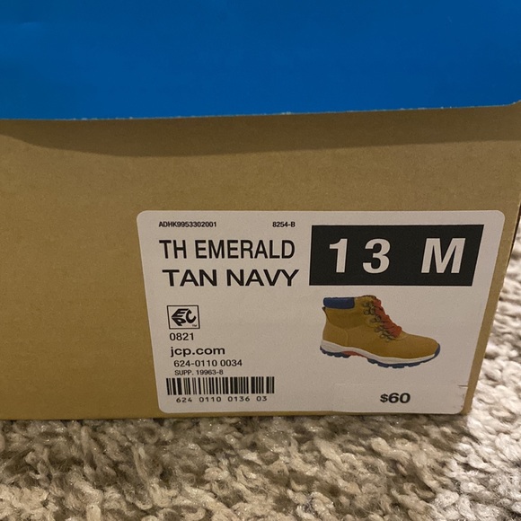 Boys Hiking Boot Size 13 Brown Red Navy - Picture 9 of 11